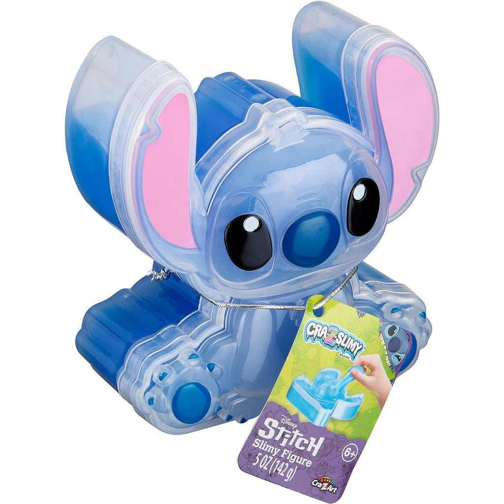 CRA-Z-Slimy Smooth Blue Slime with Disney Stitch Shaped Confetti Figure Age- 4 Years & Above