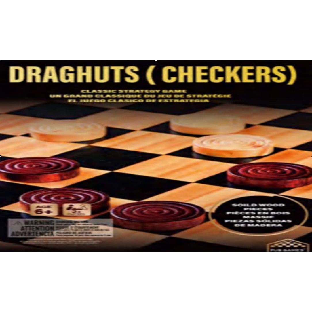 Checkers Game Wooden Version Classic Wooden Board Game for Kids & Family, Strategy Indoor Game,  Age- 5 Years & Above