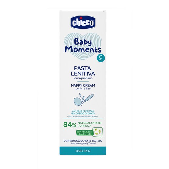 Chicco Baby Moments Nappy Cream Perfume Free for Baby Skin 100ml Age- Newborn & Above