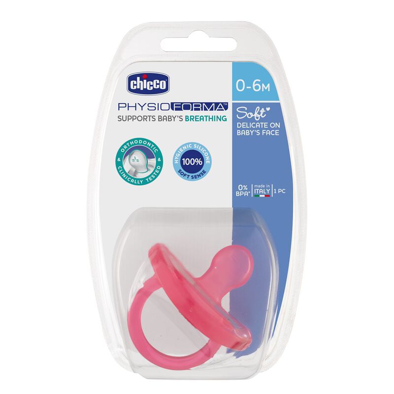Chicco Physio Soft Baby Girls Soothers Pink Age- Newborn to 6 Months