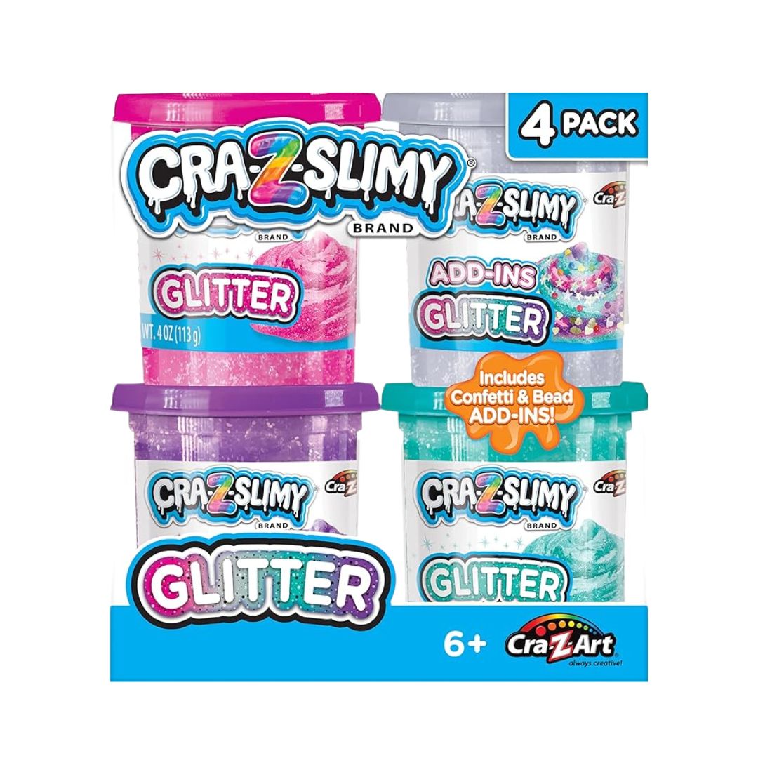 Cra-Z-Slimy Glitter Slime Pack of 4 4 oz Multicolor Age-6 Years & Above
