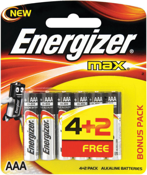 Energizer MAX AAA Batteries 1.5v Pack of 6
