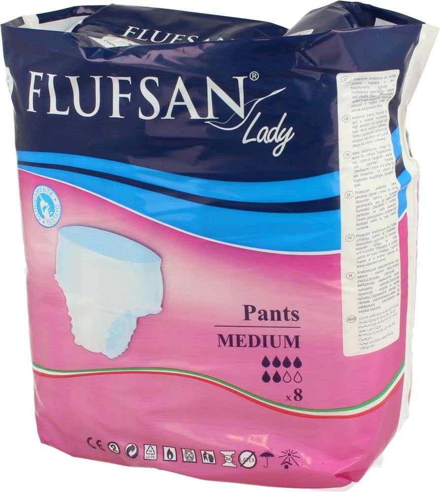 Flufsan Lady Maternity Lady Sanitary Pants Pad Medium Pack of 8 for Mumz