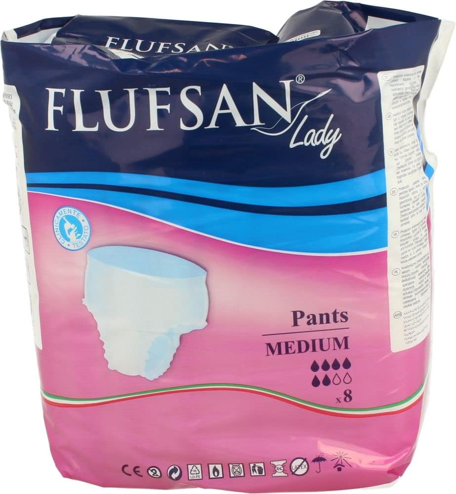 Flufsan Lady Maternity Lady Sanitary Pants Pad Medium Pack of 8 for Mumz