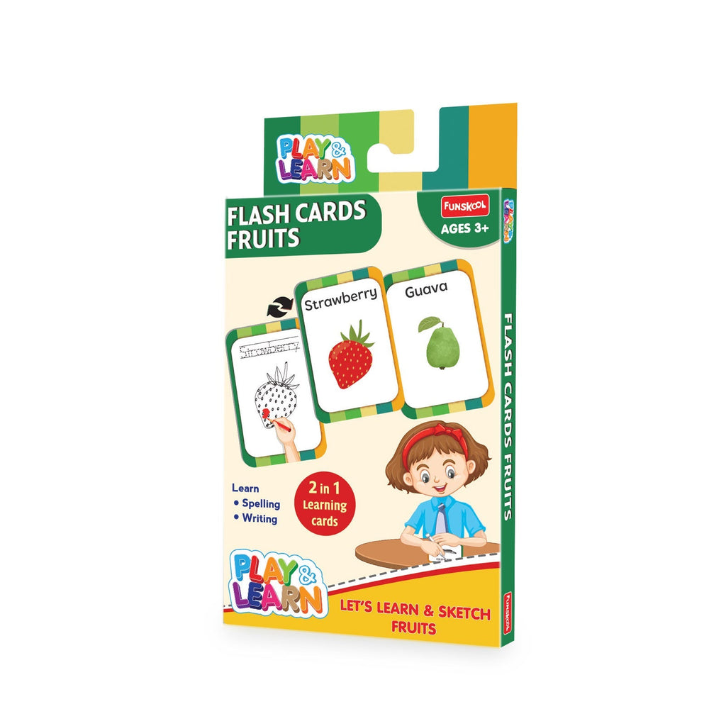 Funskool 2-in-1 Fruits & Vegetables Play & Learn Flash Cards Multicolor Age- 3 Years & Above