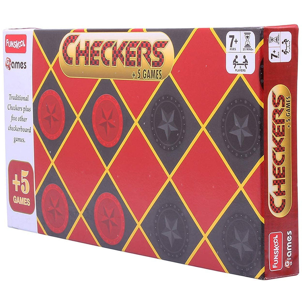 Funskool 5-in-1 Checkers Board Game Multicolor Age- 7 Years & Above