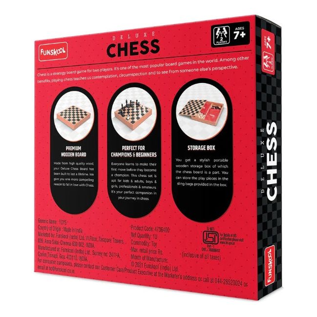 Funskool Deluxe Chess Board Game Multicolor Age- 7 Years & Above