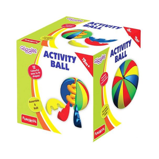 Funskool Giggles Activity Ball With 12 Colourful Shapes Multicolor Age- 18 Months & Above