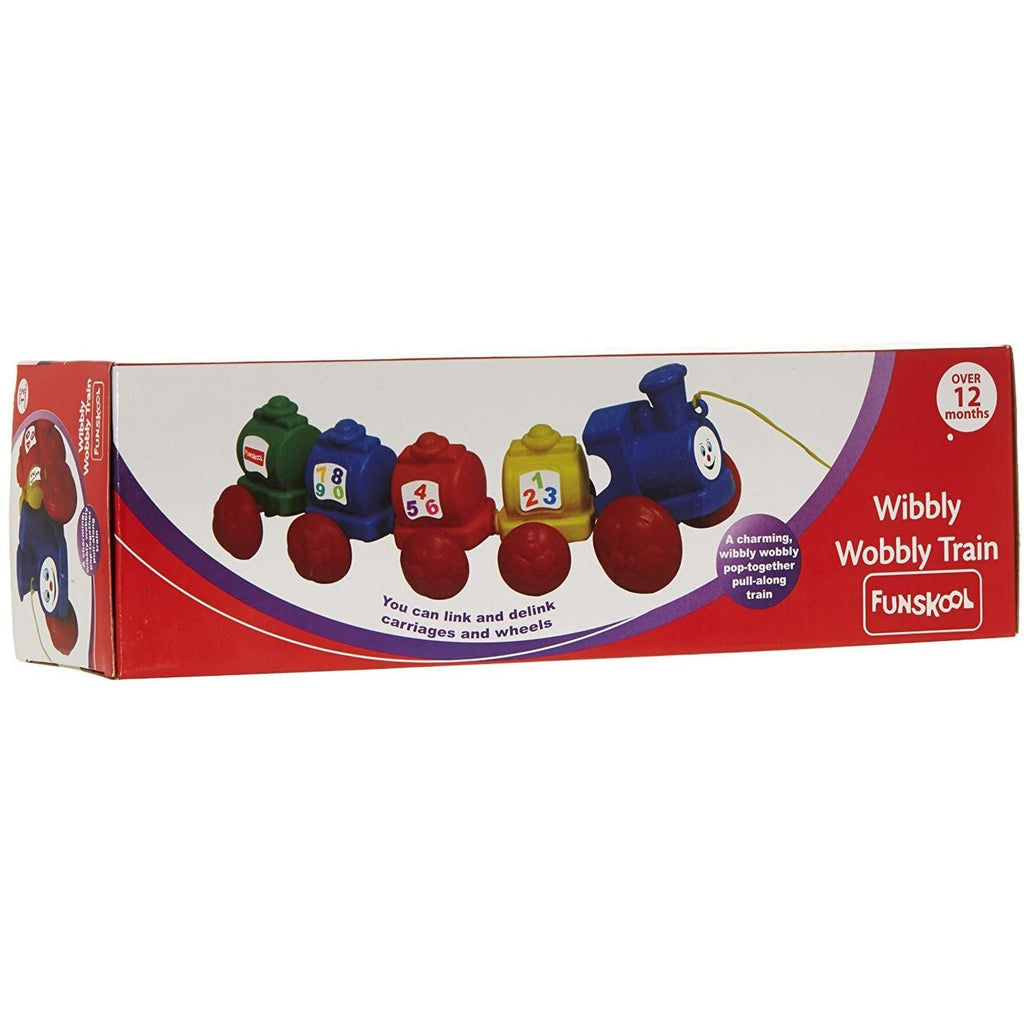Funskool Giggles Wibbly Wobbly Pull Along Train Multicolor Age- 12 Months & Above