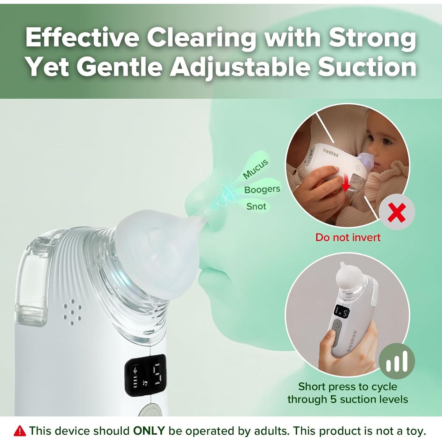 Haakaa 2-in-1 Nasal Aspirator with Sprayer Age- Newborn & Above