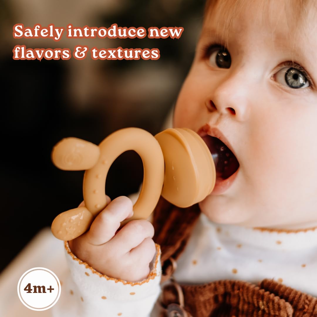 Haakaa Freeze-N-Feed Mini Combo with Silicone Food Feeder & Silicone Mini Nibble Feeder + Pea Green Tray Lavender Age- 3 Months & Above