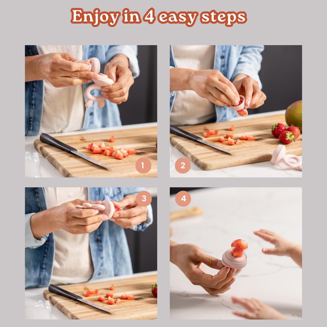 Haakaa Freeze-N-Feed Mini Combo with Silicone Food Feeder & Silicone Mini Nibble Feeder + Pea Green Tray Pea Green  Age- 3 Months & Above