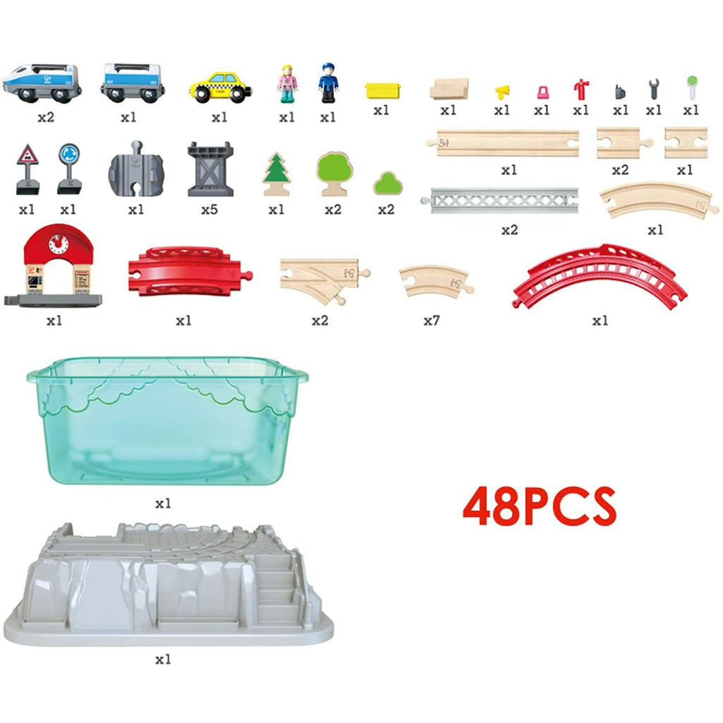 Hape Railway Bucket-Builder-Set Multicolor Age- 3 Years & Above