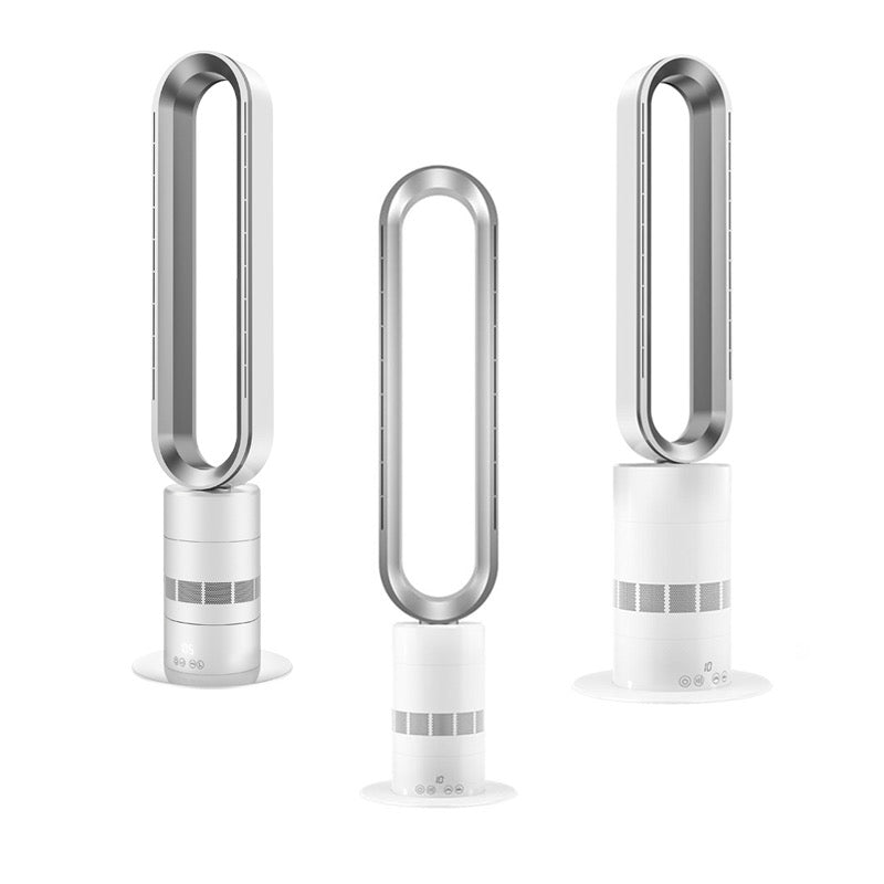 Pibi 39-Inch Air Cooling Bladeless Tower Fan with Stand White/Silver