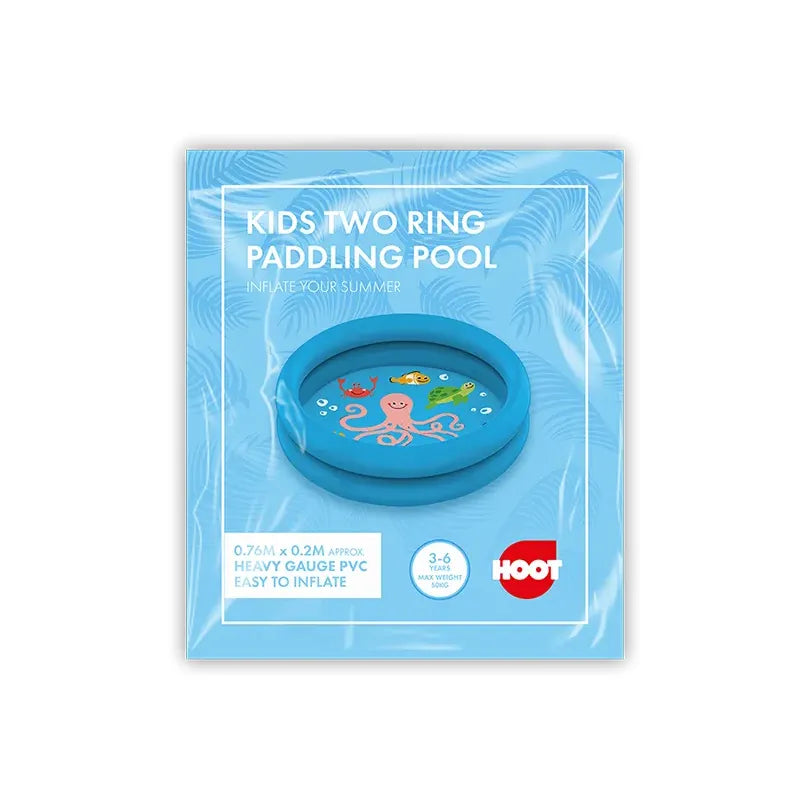 Hoot Kids Two-Ring Sea Animal Paddling Pool 76cm X 20cm Age- 3 Years & Above