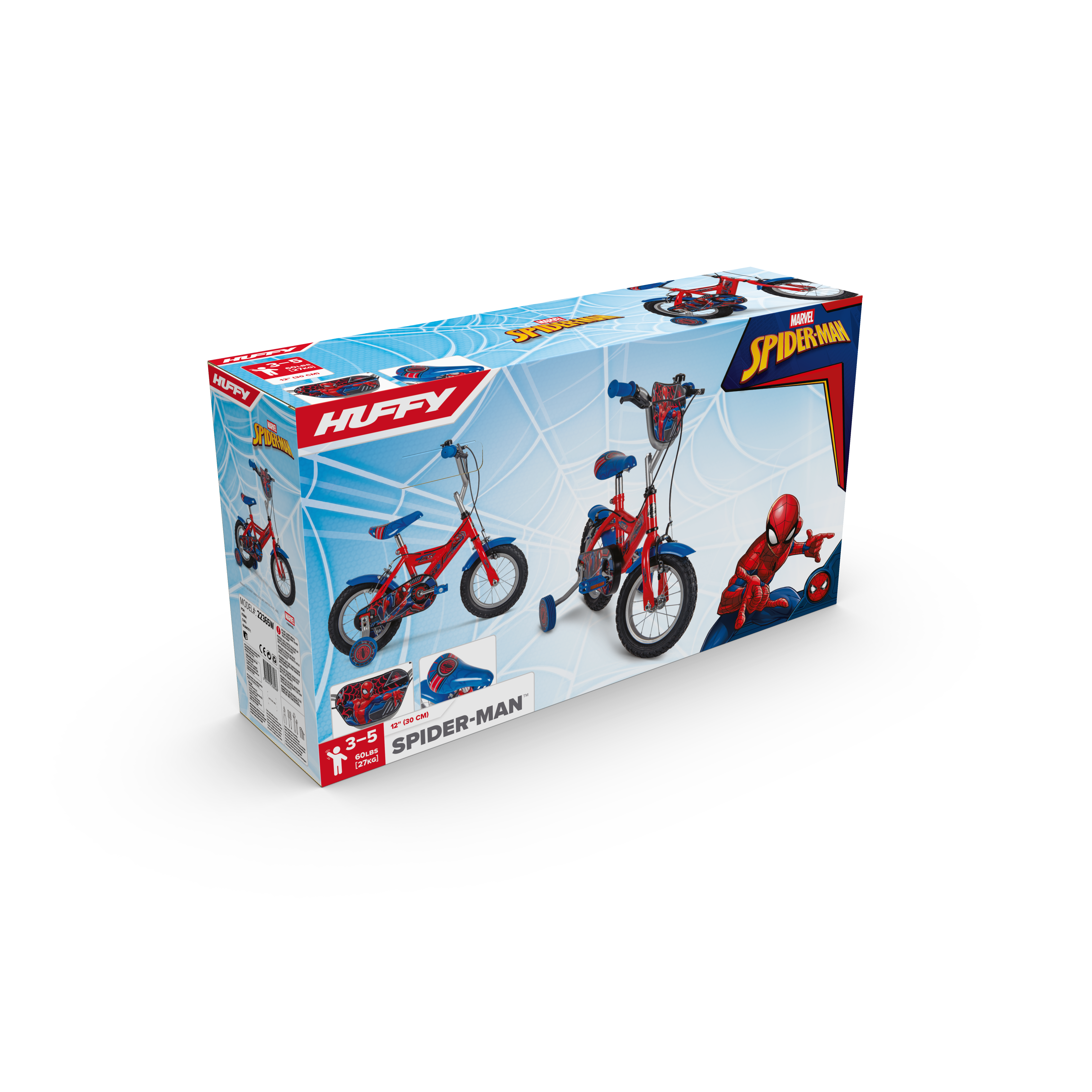 Huffy Marvel SpiderMan 12-Inch Kids Bicycle with Training Wheels Blue/Red 22365W Age- 3 Years to 5 Years