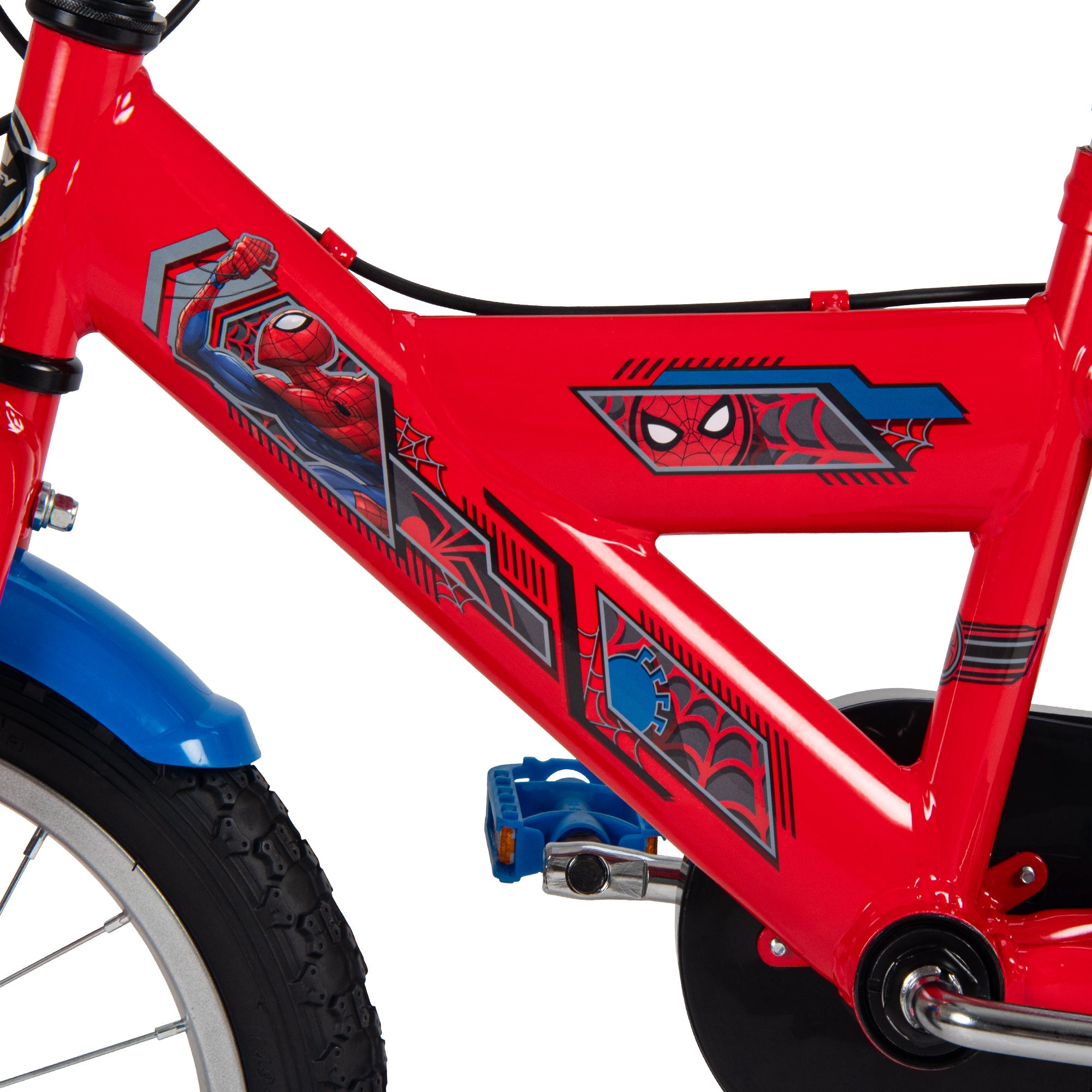 Huffy Marvel SpiderMan 14-Inch Kids Bicycle with Training Wheels Blue/Red 24405W Age- 4 Years to 6 Years