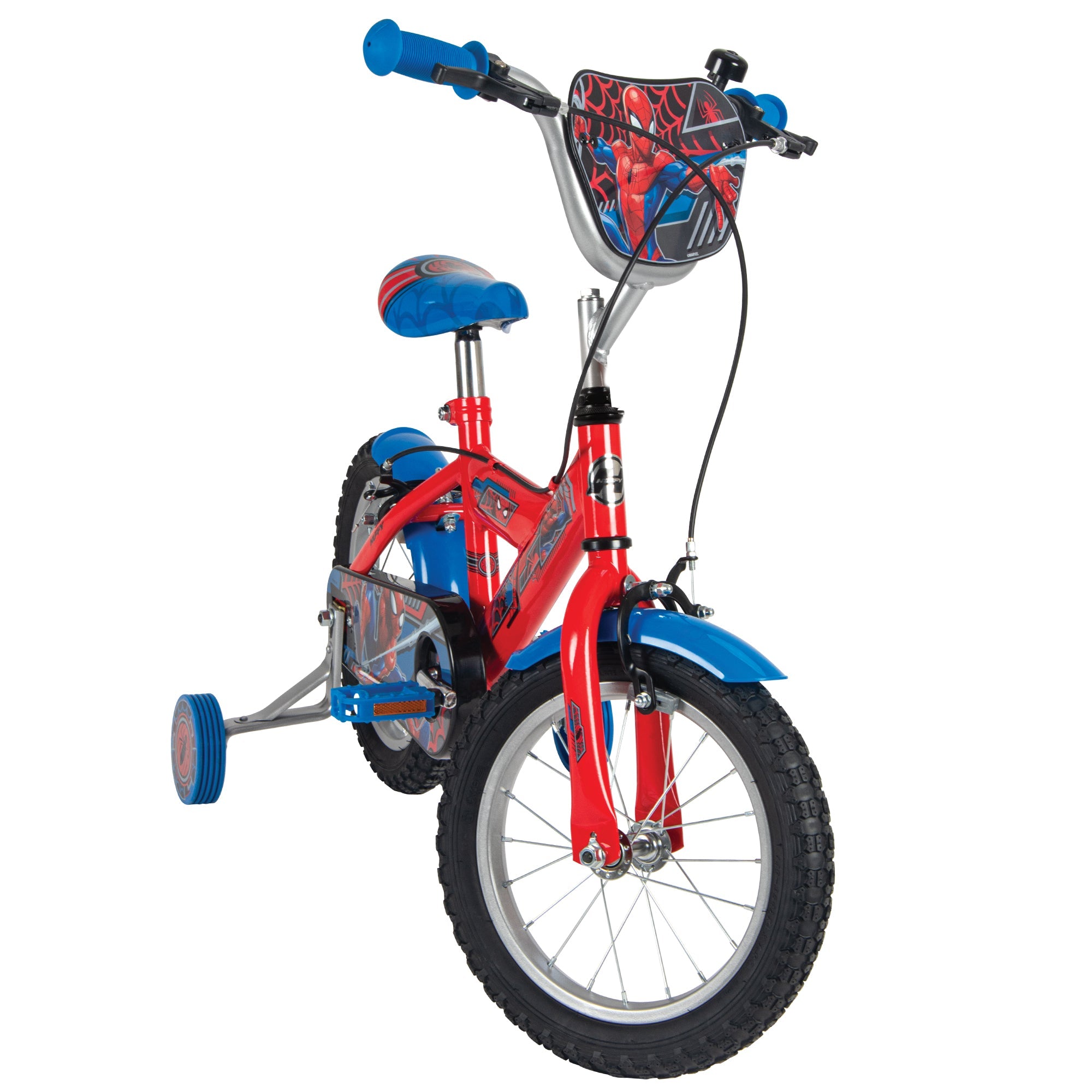 Huffy Marvel SpiderMan 14-Inch Kids Bicycle with Training Wheels Blue/Red 24405W Age- 4 Years to 6 Years