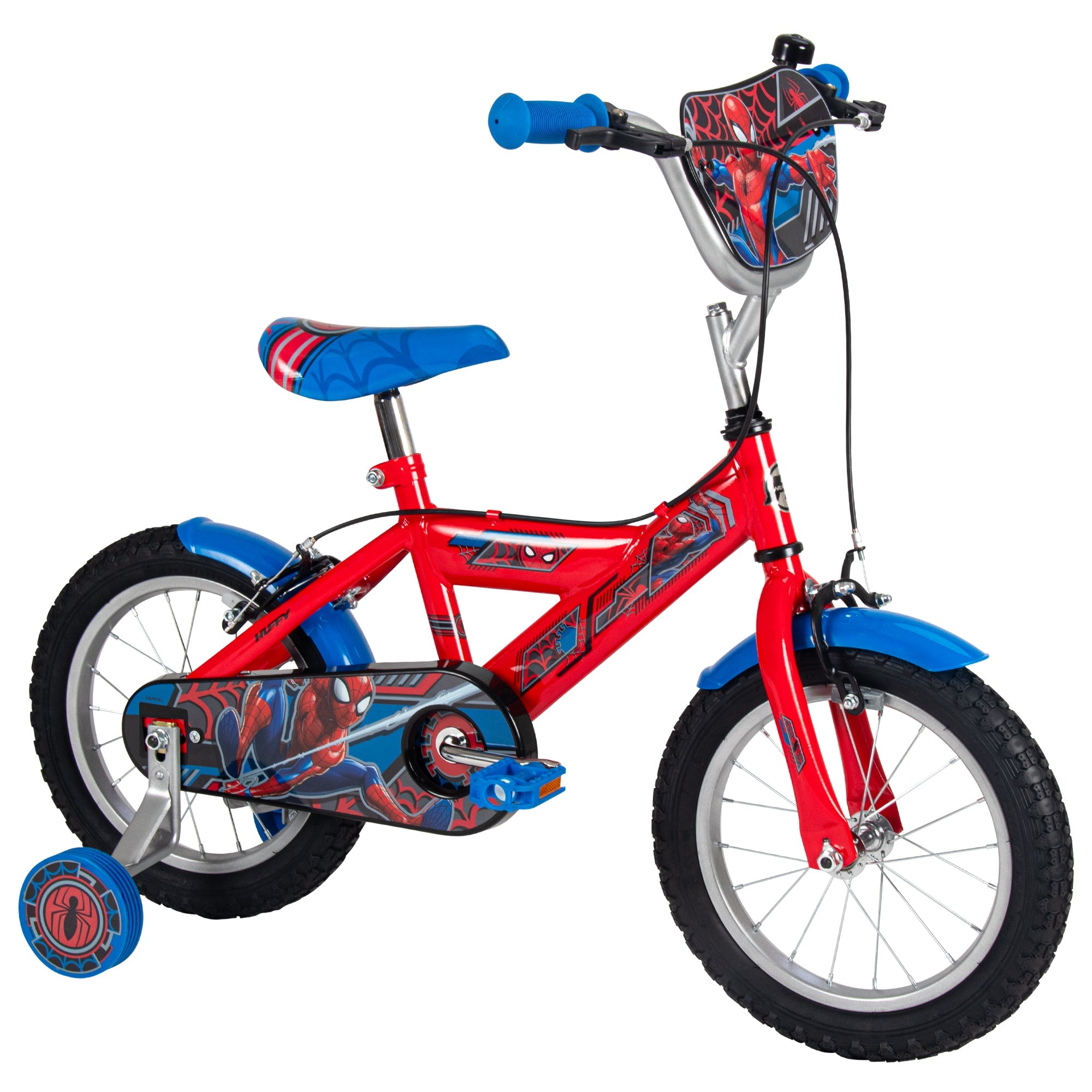 Huffy Marvel SpiderMan 14-Inch Kids Bicycle with Training Wheels Blue/Red 24405W Age- 4 Years to 6 Years