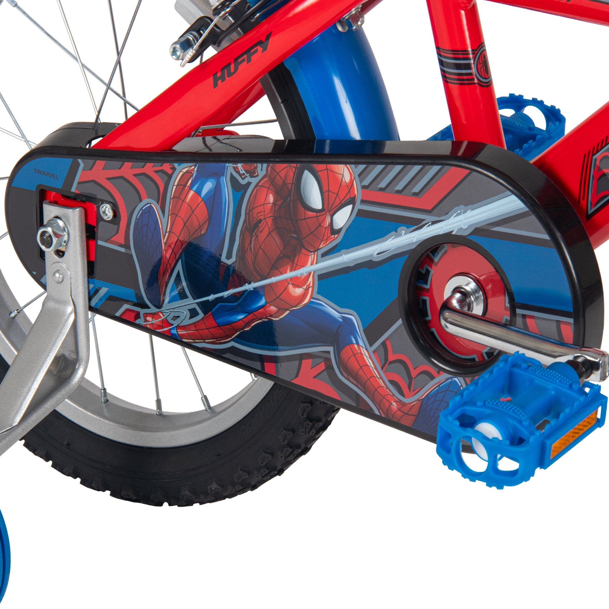 Huffy Marvel SpiderMan 16-Inch Kids Bicycle with Training Wheels Blue/Red 21905W Age- 4 Years to 6 Years