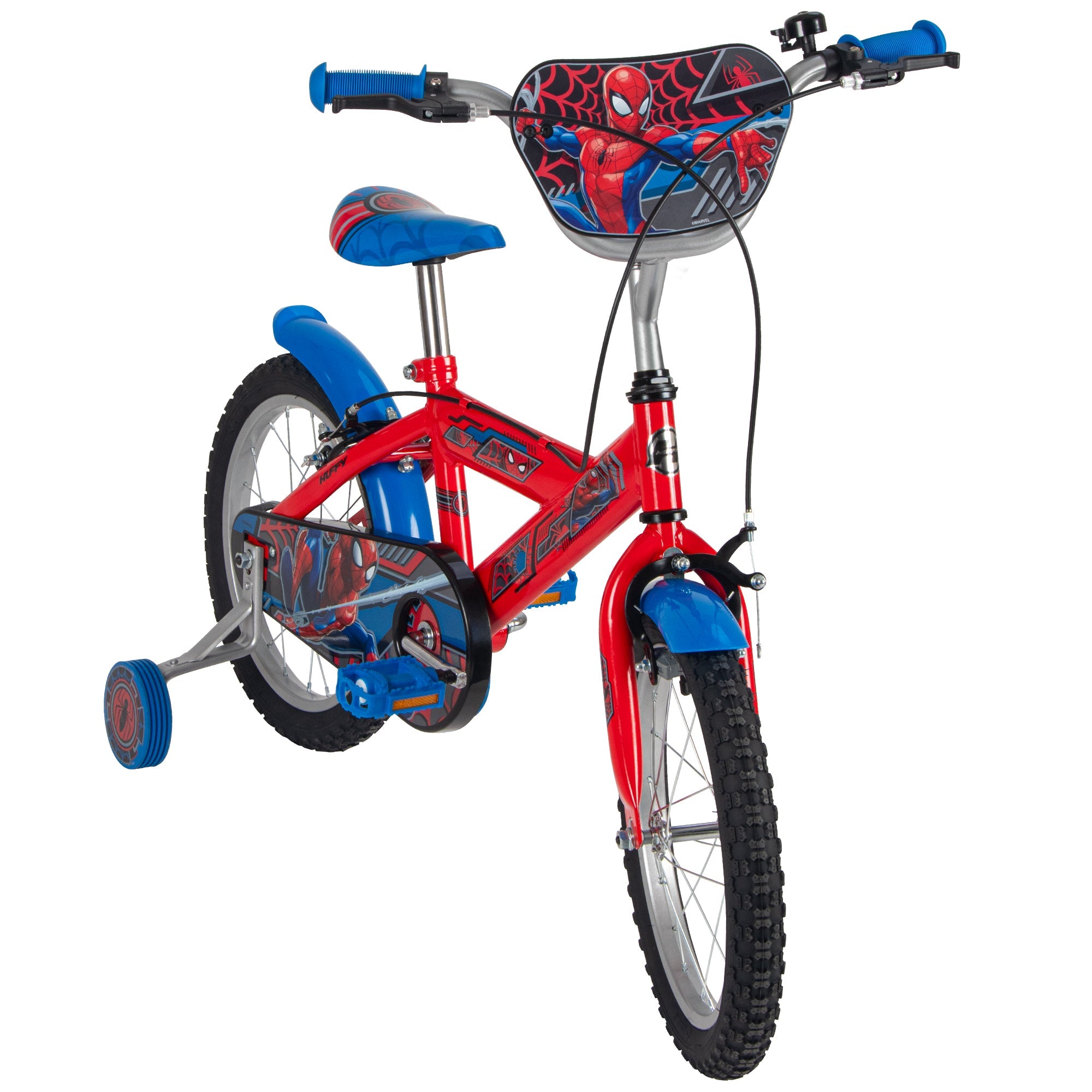Huffy Marvel SpiderMan 16-Inch Kids Bicycle with Training Wheels Blue/Red 21905W Age- 4 Years to 6 Years