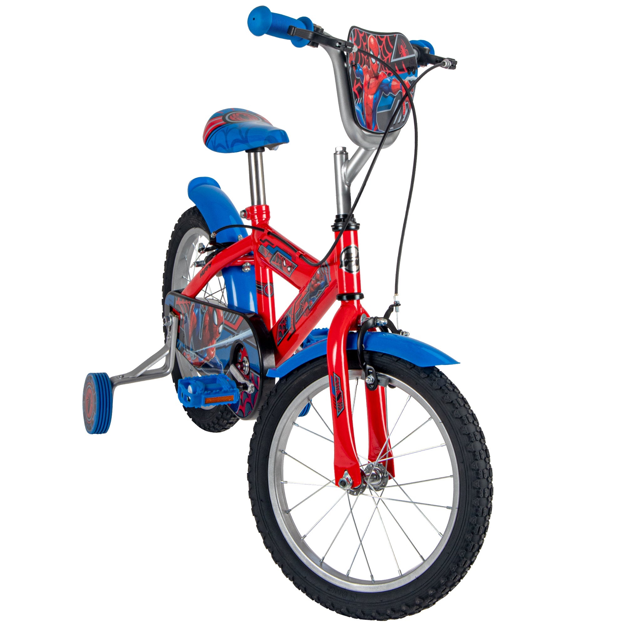 Huffy Marvel SpiderMan 16-Inch Kids Bicycle with Training Wheels Blue/Red 21905W Age- 4 Years to 6 Years