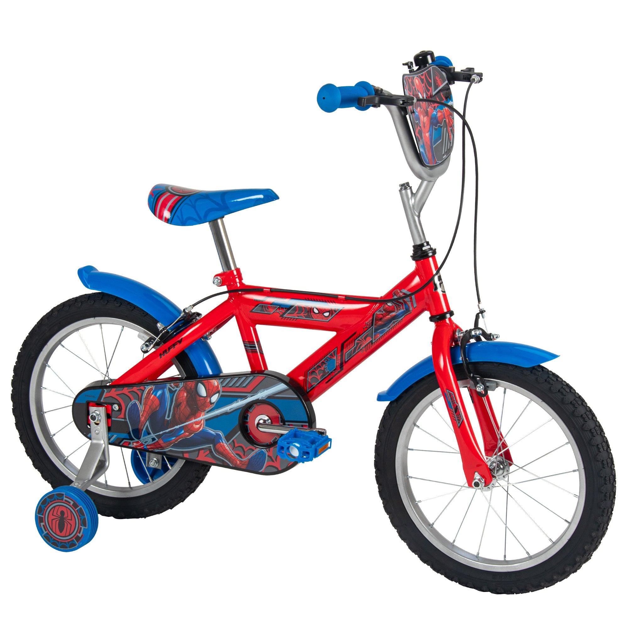 Huffy Marvel SpiderMan 16-Inch Kids Bicycle with Training Wheels Blue/Red 21905W Age- 4 Years to 6 Years