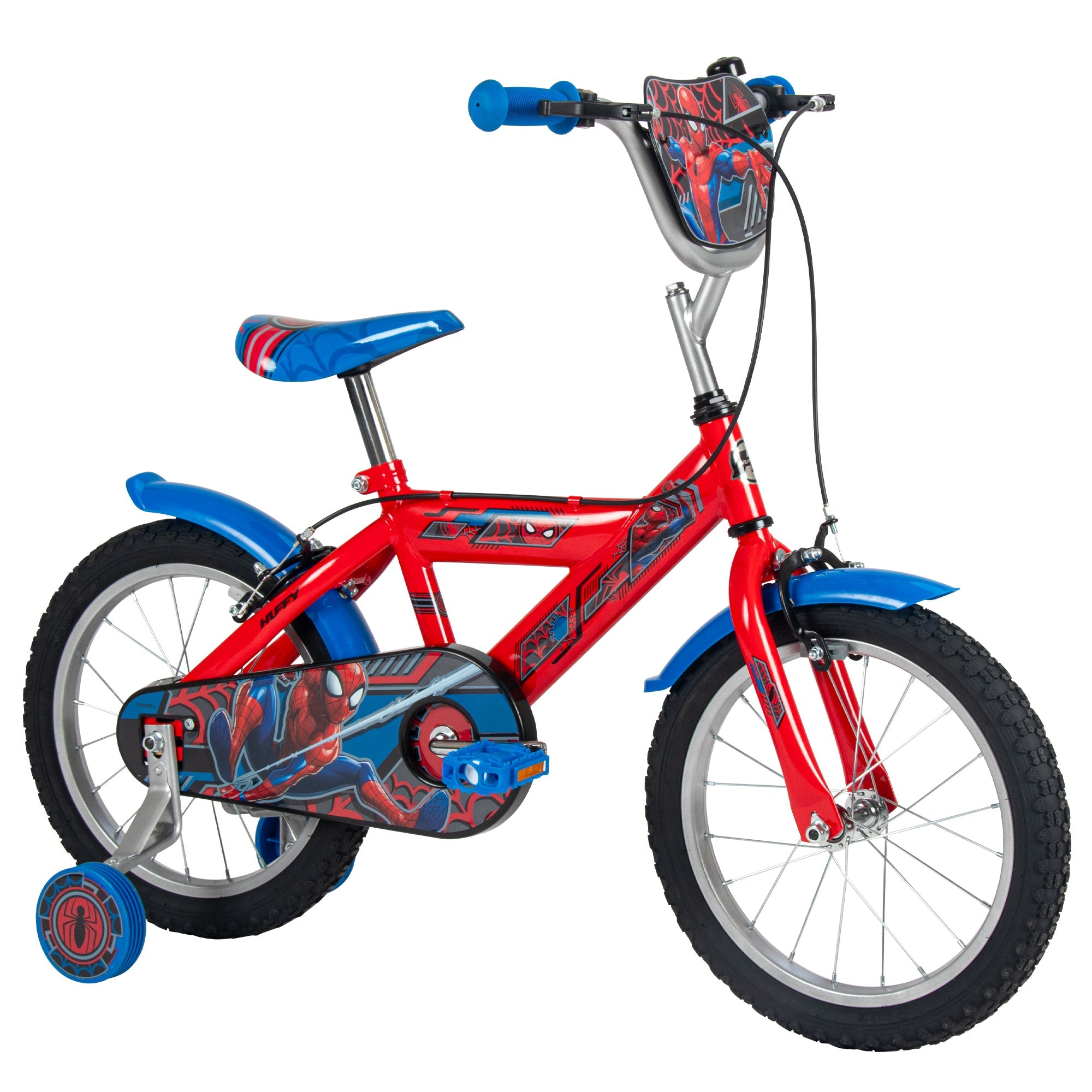 Huffy Marvel SpiderMan 16-Inch Kids Bicycle with Training Wheels Blue/Red 21905W Age- 4 Years to 6 Years