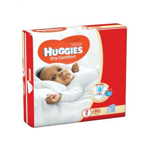 Huggies Dry Comfort Diapers, Size 2,5-8 Kg, 68 Diapers