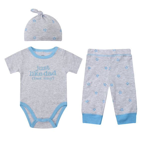 Motherschoice 3-Piece Baby Ribbed Set Earth Edition Grey IT5086