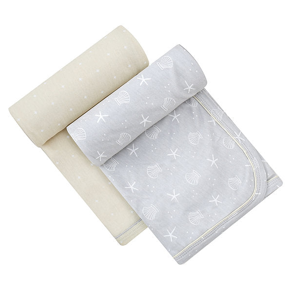 Infancie 2 in a Pack Baby Bamboo Jersey Swaddle Wraps (80 x 80 cm) Beige Gray Age- Newborn to 12 Months IT5461