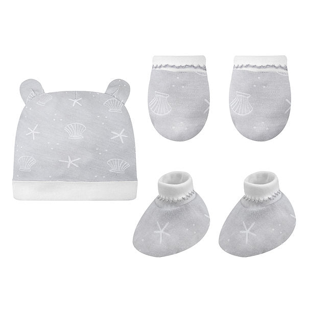 Infancie 3-Pc Newborn Organic Bamboo Gift Set (Socks, Caps & Mittens) Blue Age- Newborn to 6 Months IT5466