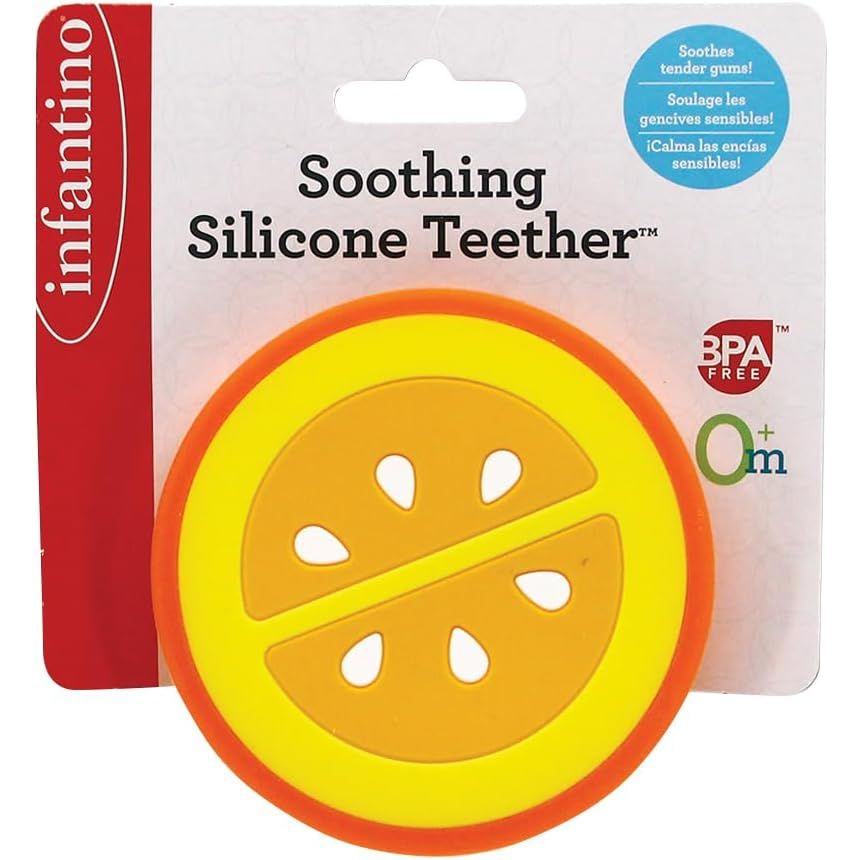 Infantino Baby Soothing Silicone Teether Orange Age- Newborn & Above