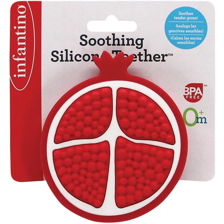 Infantino Baby Soothing Silicone Teether Pomegranate Age- Newborn & Above 