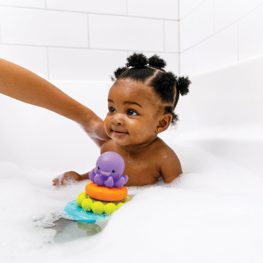 Infantino Baby Stackable Bath Toys Multicolor Age- Newborn & Above