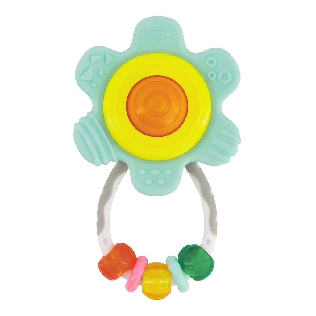 Infantino Baby's 1st Rattle Bundle Gift Set with Wrist Rattles, Foot Rattles, Spin & Teethe Gummy Rattle Multicolor   Age- Newborn & Above 