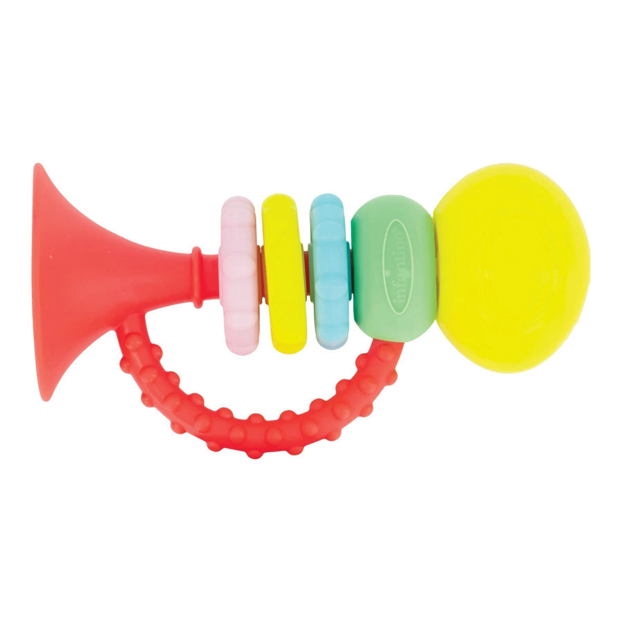 Infantino Baby's First Clack And Clasp Musical Trumpet Multicolor Age- Newborn & Above