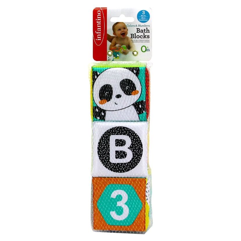 Infantino Colors & Numbers Bath Blocks 3 Pieces Multicolor Age- Newborn & Above