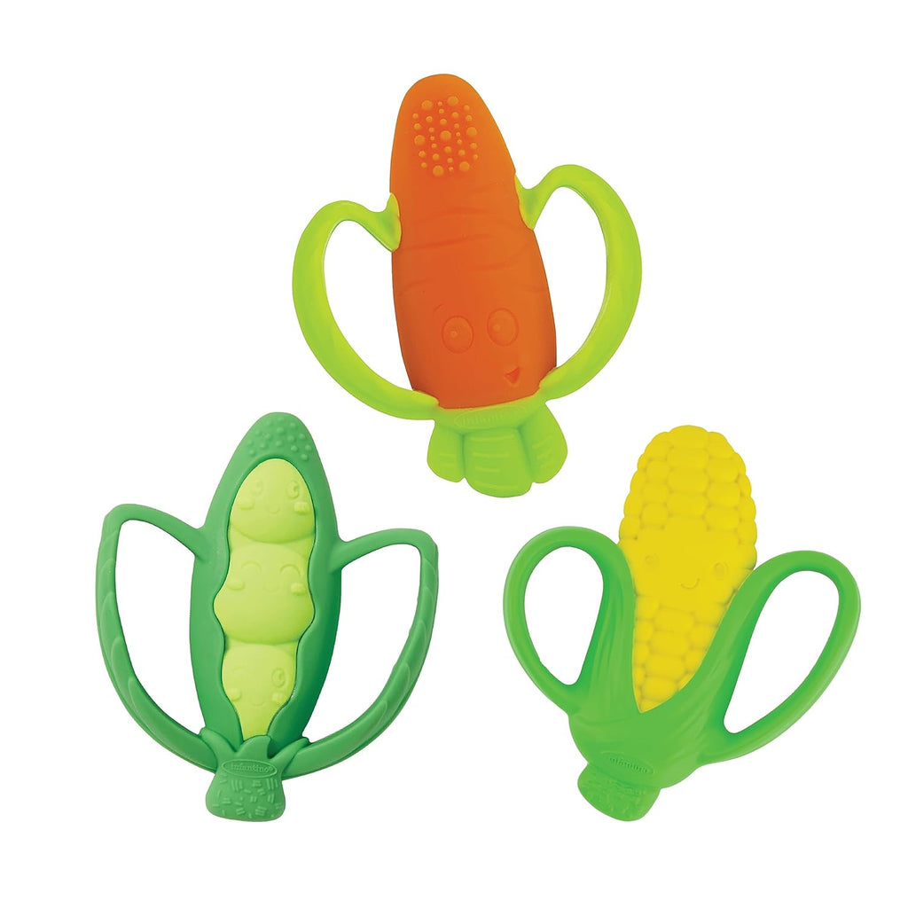 Infantino Farmers Market Veggie Textured Silicone Teethers Gift Set of 3 Age- Newborn & Above