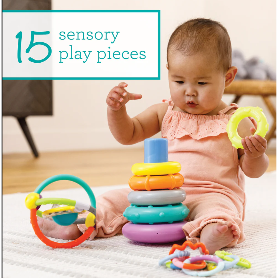 Infantino Go Gaga! Box of Cheer Baby Learning Toy 15 Pieces Age- Newborn & Above