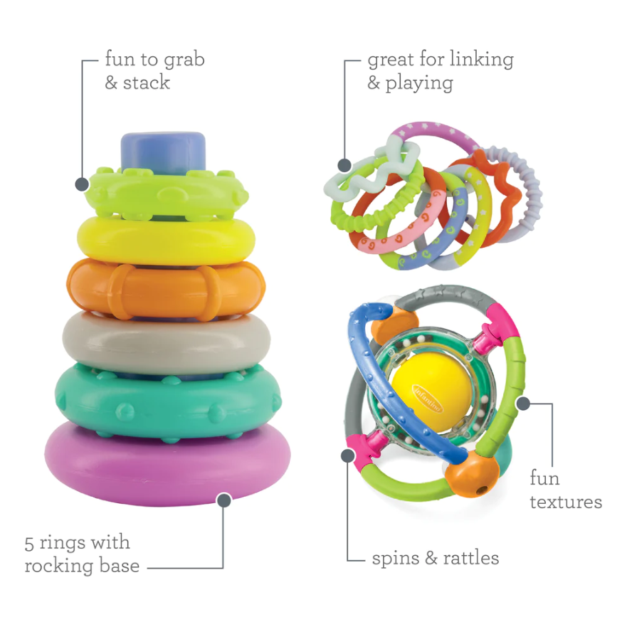 Infantino Go Gaga! Box of Cheer Baby Learning Toy 15 Pieces Age- Newborn & Above