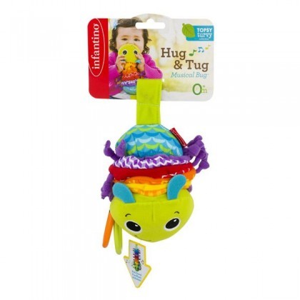 Infantino Hug N Tug Musical Bug Multicolor Age- Newborn & Above