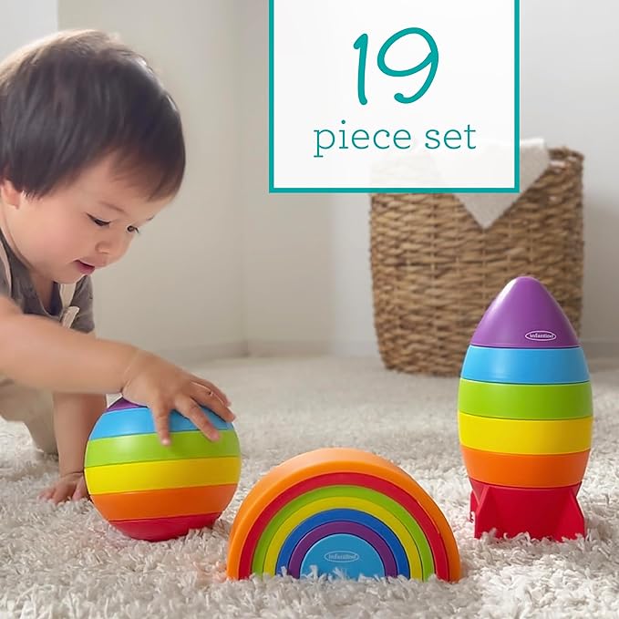 Infantino Imagination Stackers Playsetâ„¢â€‹ Stacker Set of 19 Multicolor Age- 12 Months & Above