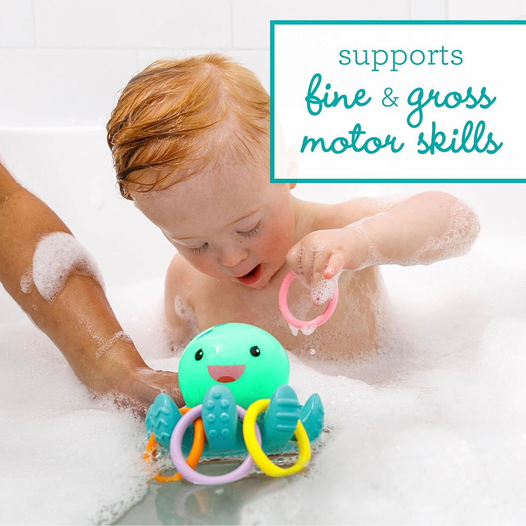 Infantino Light Up Ring Catcher - Illuminating Octopus with Five Tossing Rings Multicolor Age- 3 Months & Above 