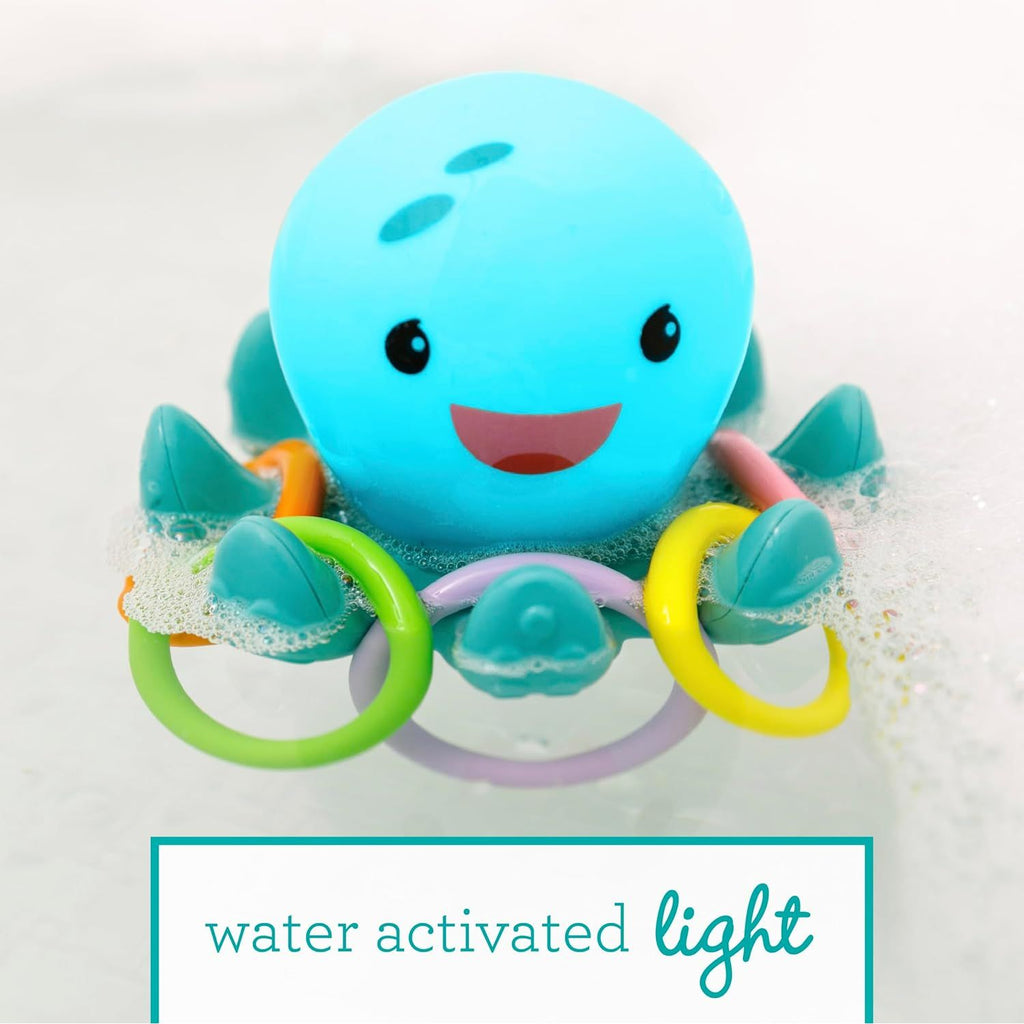 Infantino Light Up Ring Catcher - Illuminating Octopus with Five Tossing Rings Multicolor Age- 3 Months & Above 