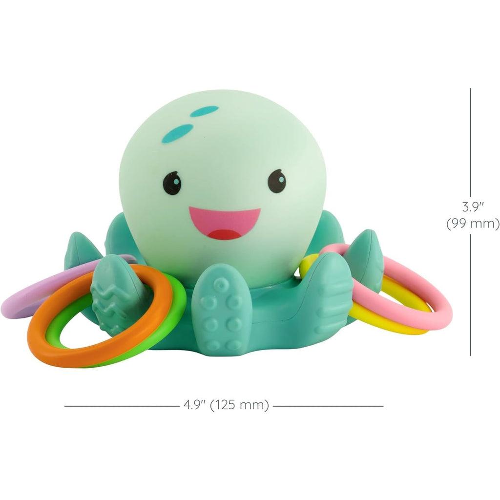 Infantino Light Up Ring Catcher - Illuminating Octopus with Five Tossing Rings Multicolor Age- 3 Months & Above 