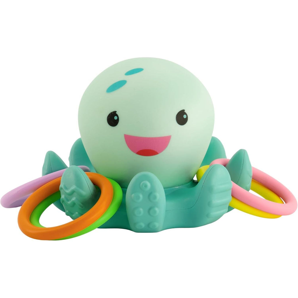 Infantino Light Up Ring Catcher - Illuminating Octopus with Five Tossing Rings Multicolor Age- 3 Months & Above 