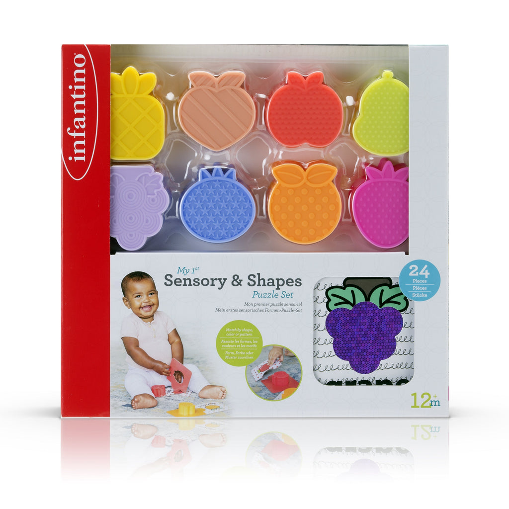 Infantino My 1st Sensory & Shapes Puzzle Set Multicolor Age- 12 Months & Above