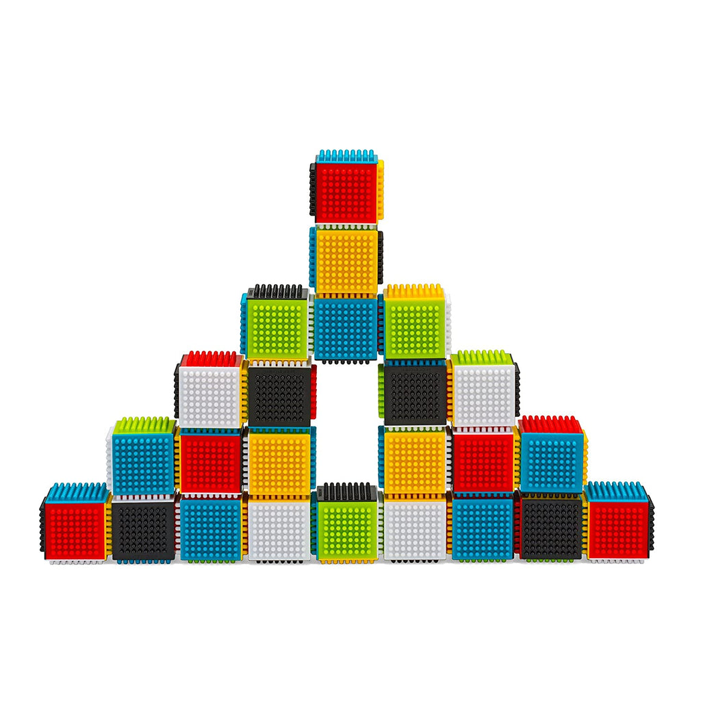 Infantino Press & Stay Sensory Blocks Set of 24 Multicolor Age- 6 Months & Above