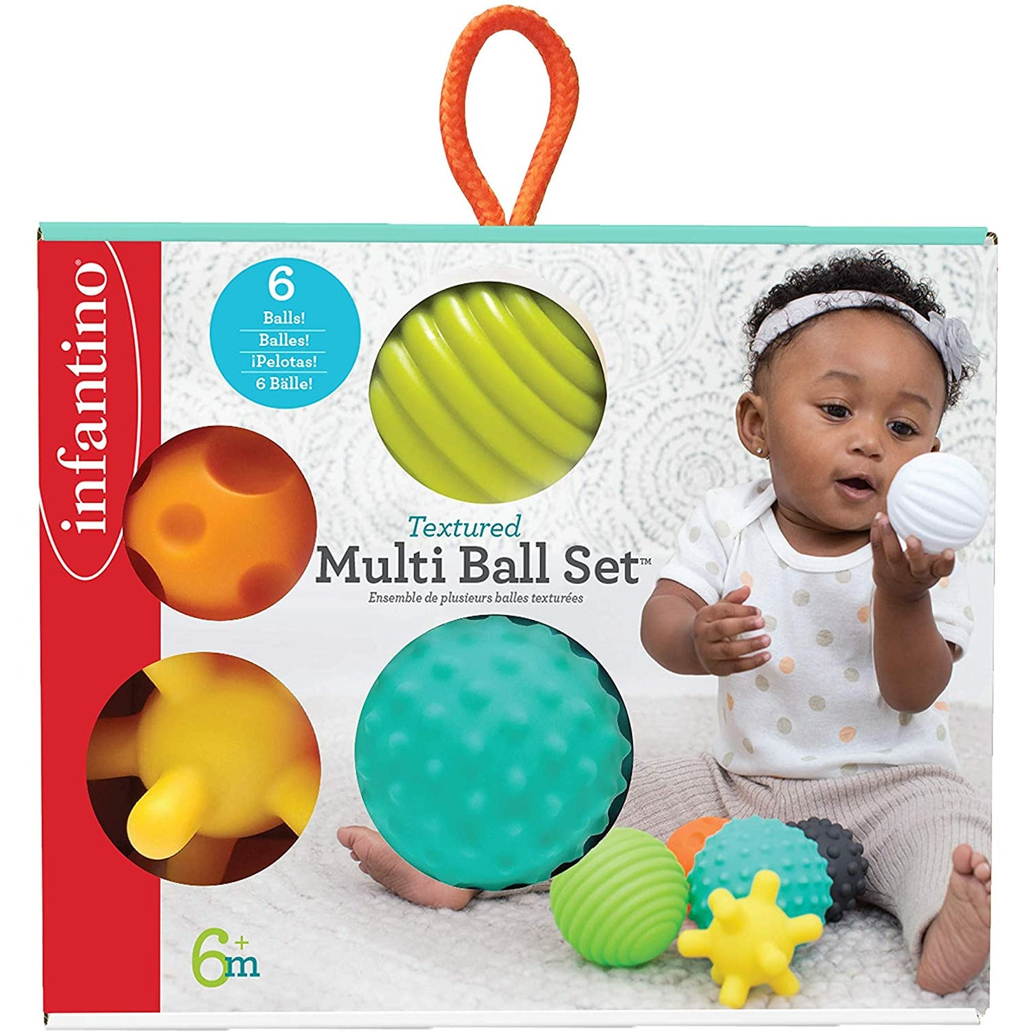 Infantono Infantino Sensory Textured Multi Ball Set of 6 Multicolor Age- 6 Month ...